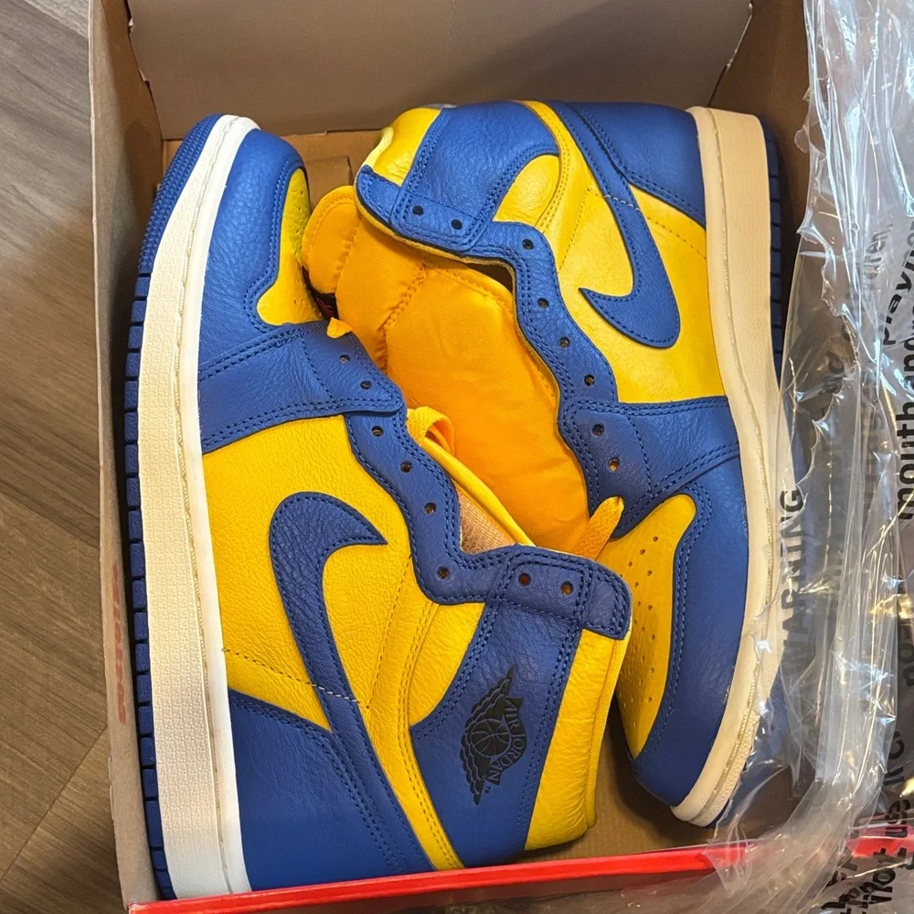 Jordan Athletic Shoes in Blue and Yellow - Picture 1 of 9